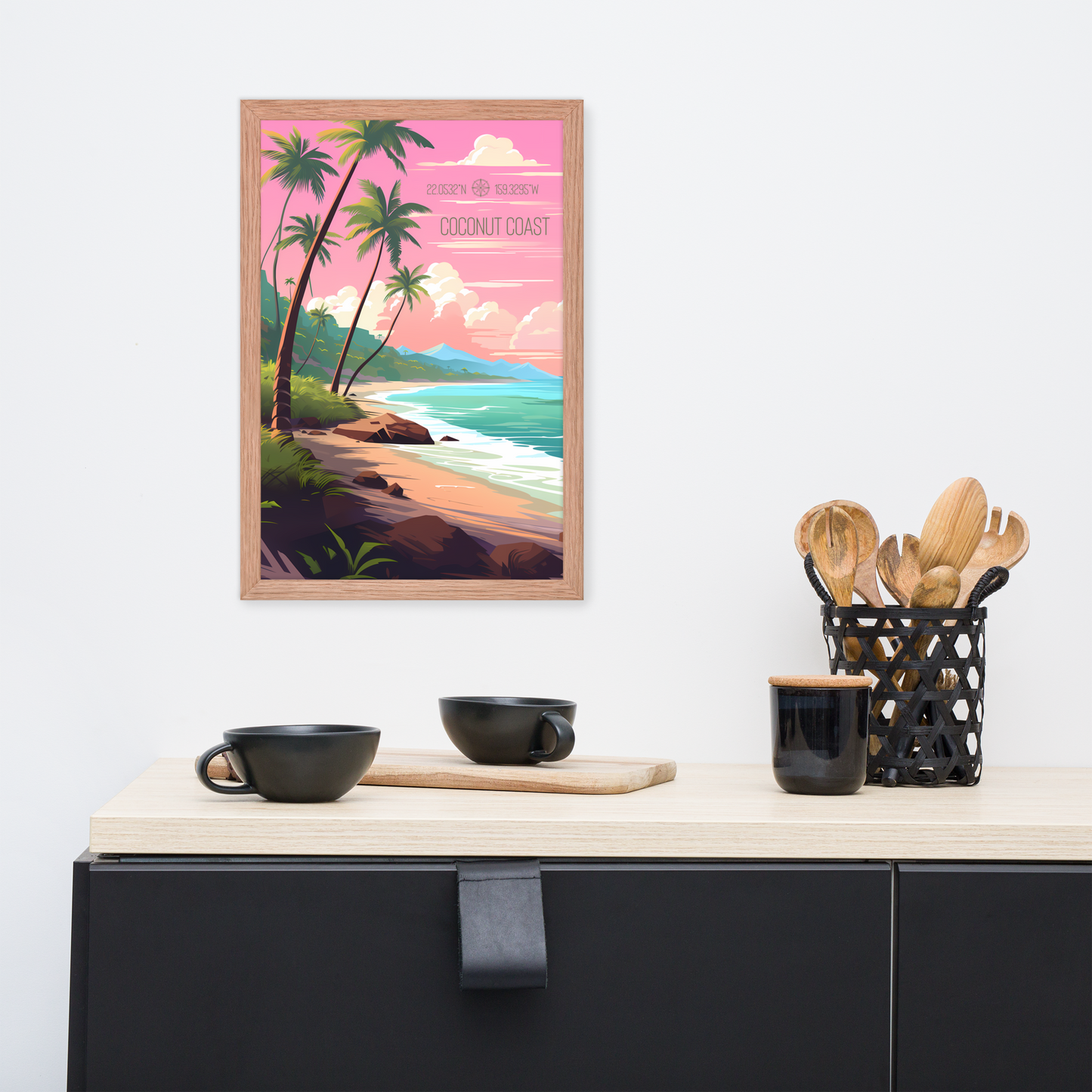 Hawaii - Coconut Coast (Framed poster)