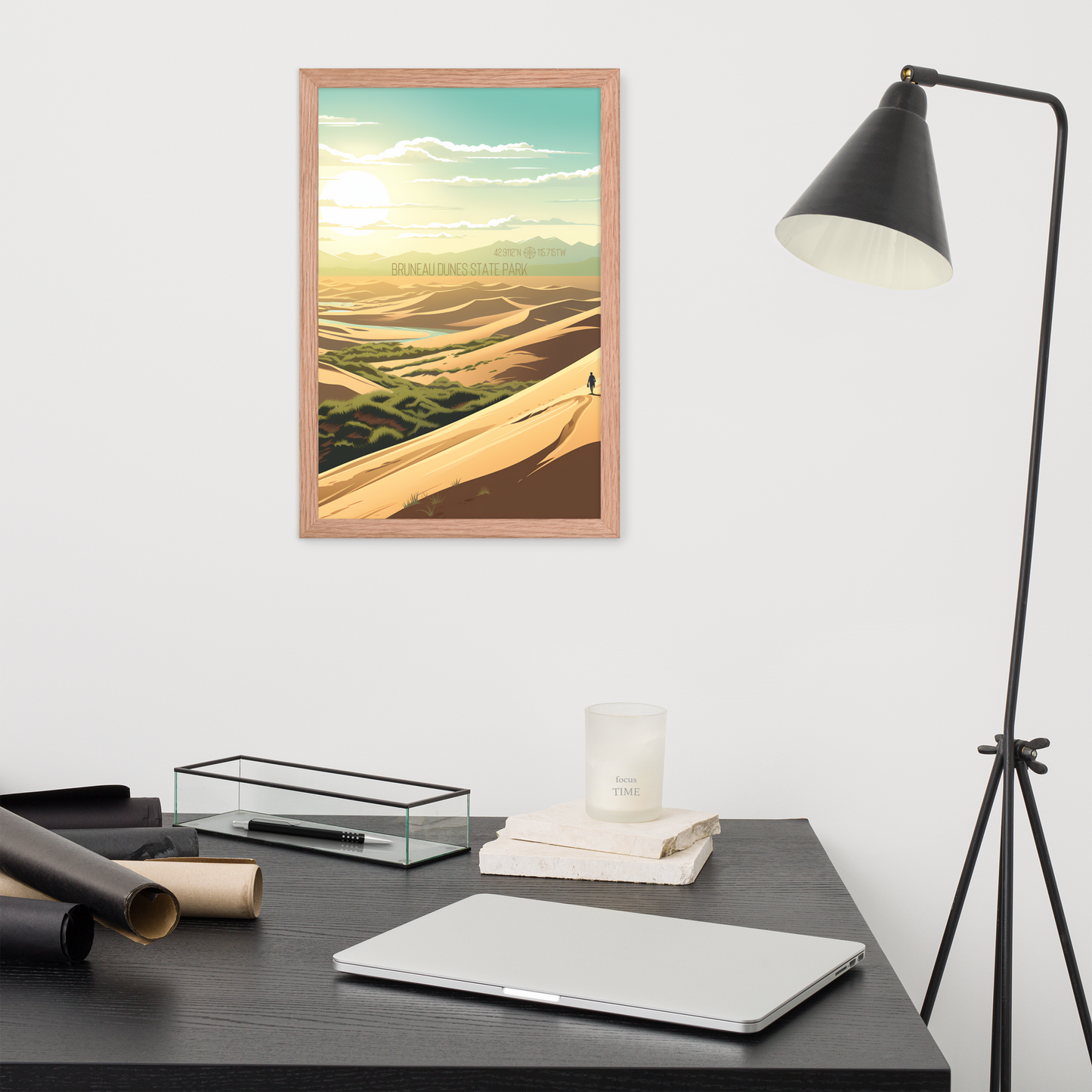 Idaho - Bruneau Dunes State Park (Framed poster)