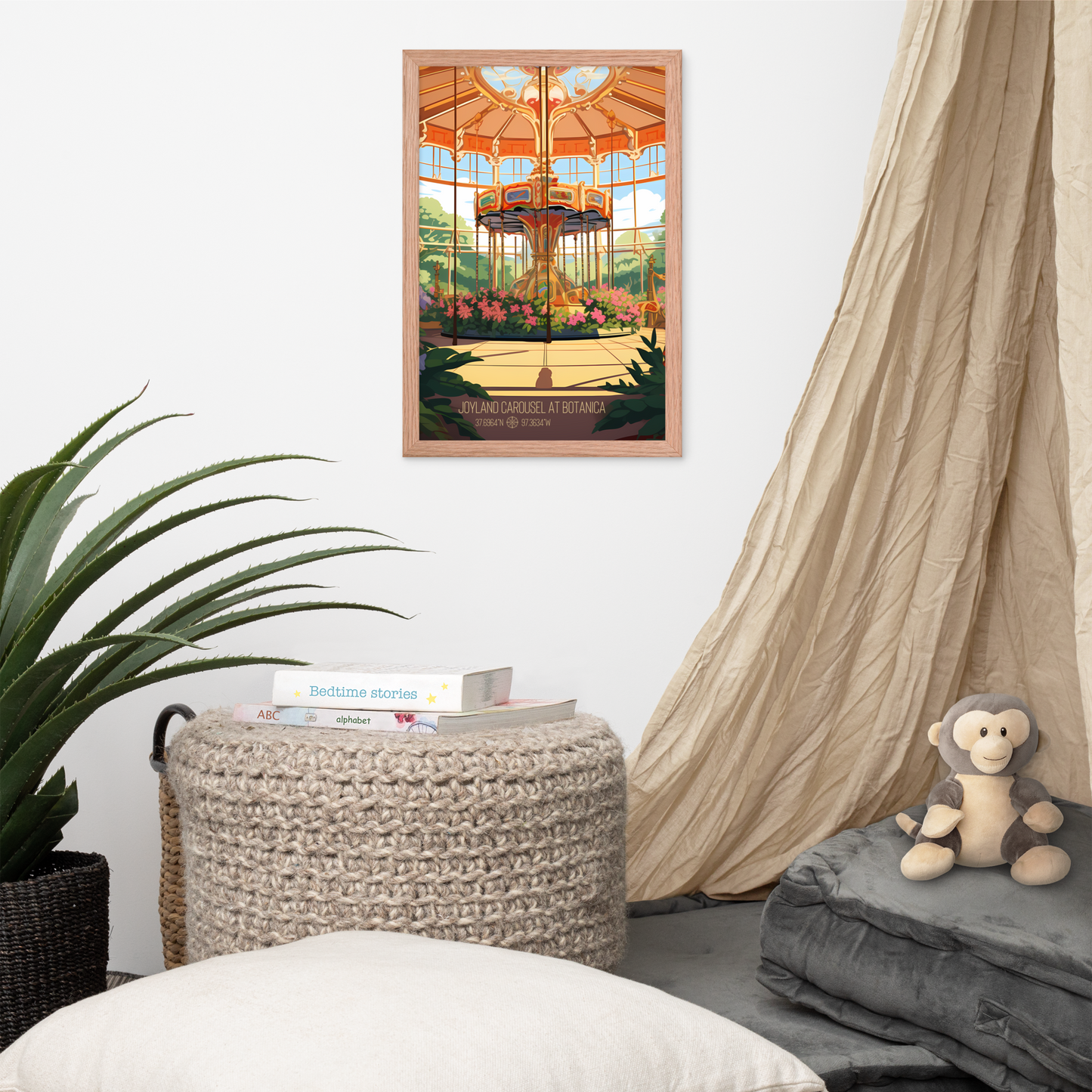 Kansas - Joyland Carousel at Botanica (Framed poster)