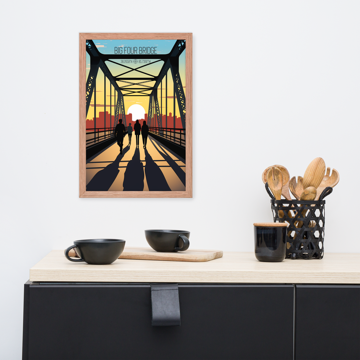 Kentucky - Big Four Bridge (Framed poster)