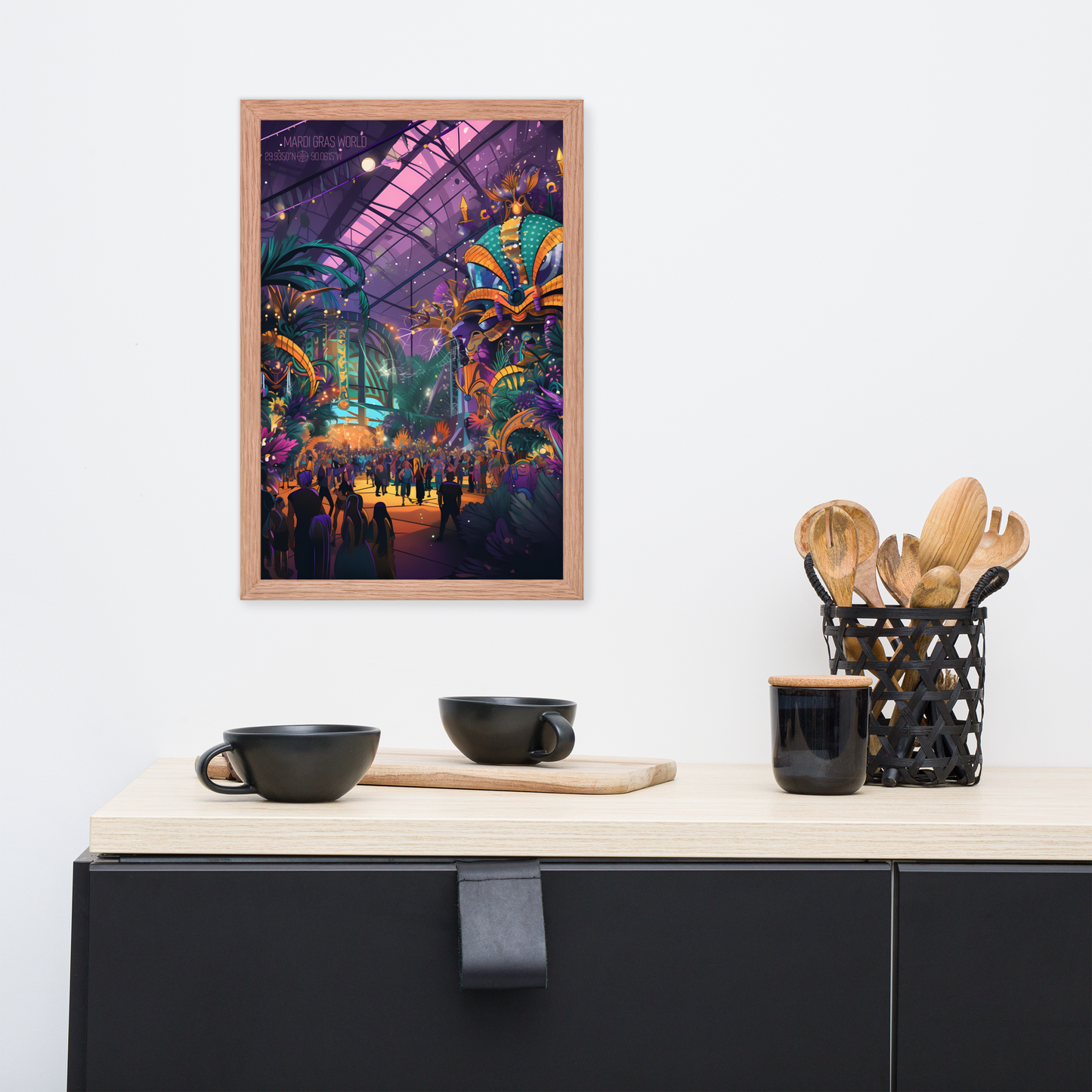 Louisiana - Mardi Gras World (Framed poster)