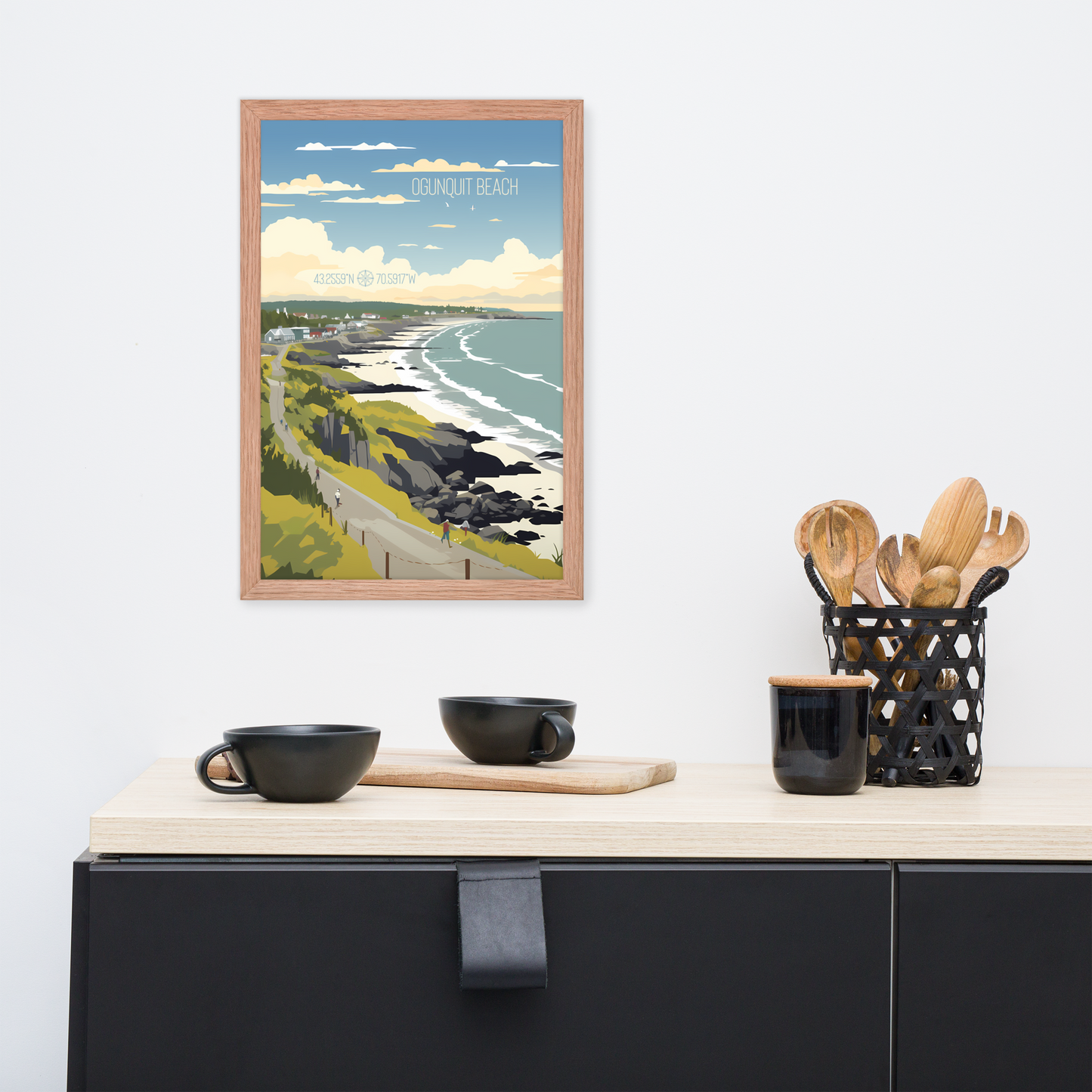 Maine - Ogunquit Beach (Framed poster)