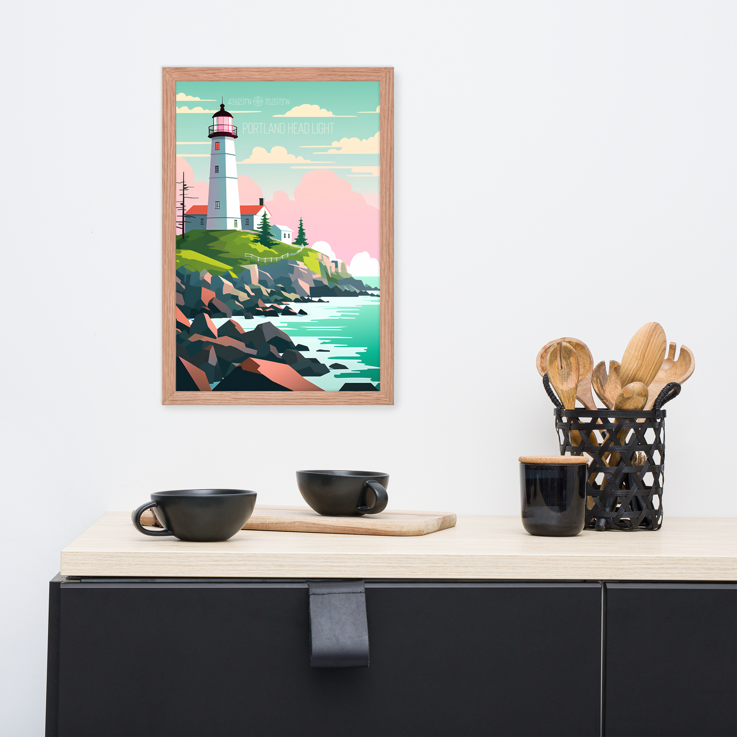 Maine - Portland Head Light (Framed poster)