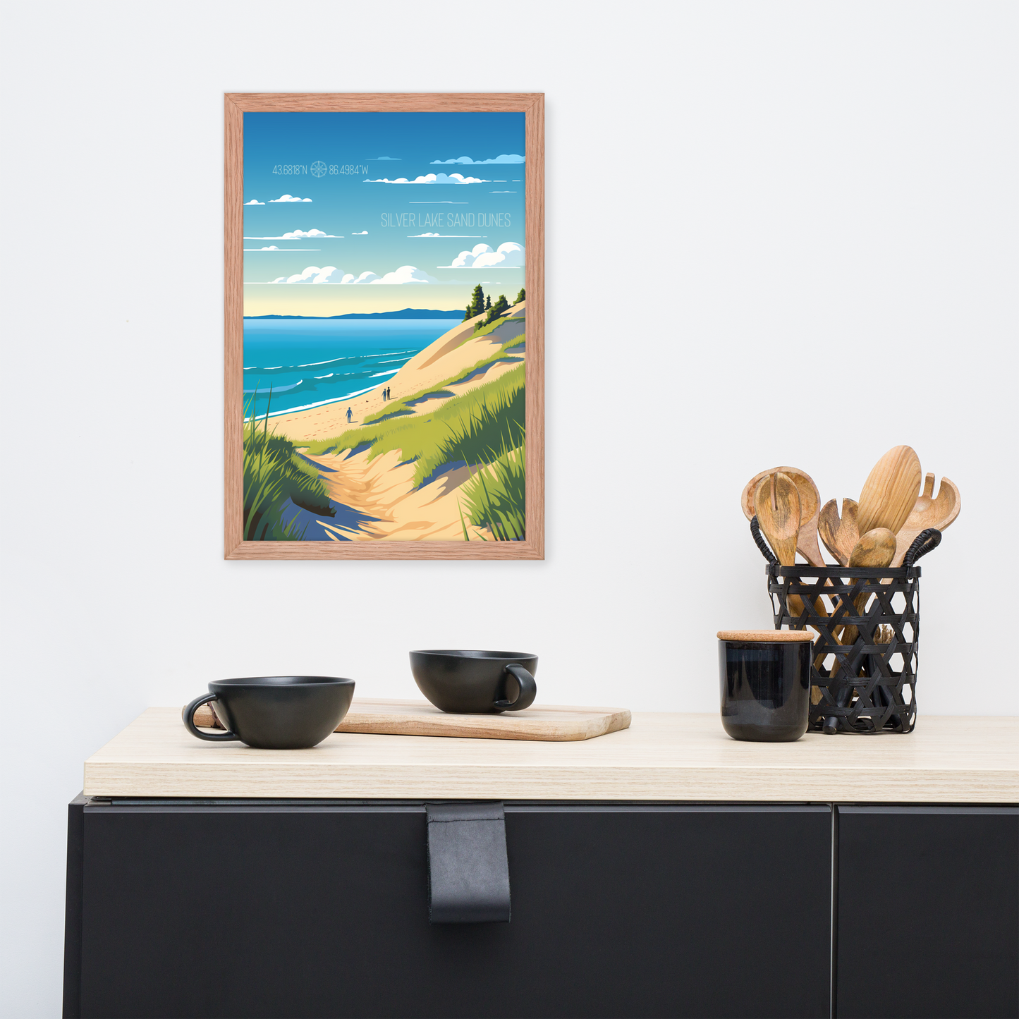 Michigan - Silver Lake Sand Dunes (Framed poster)