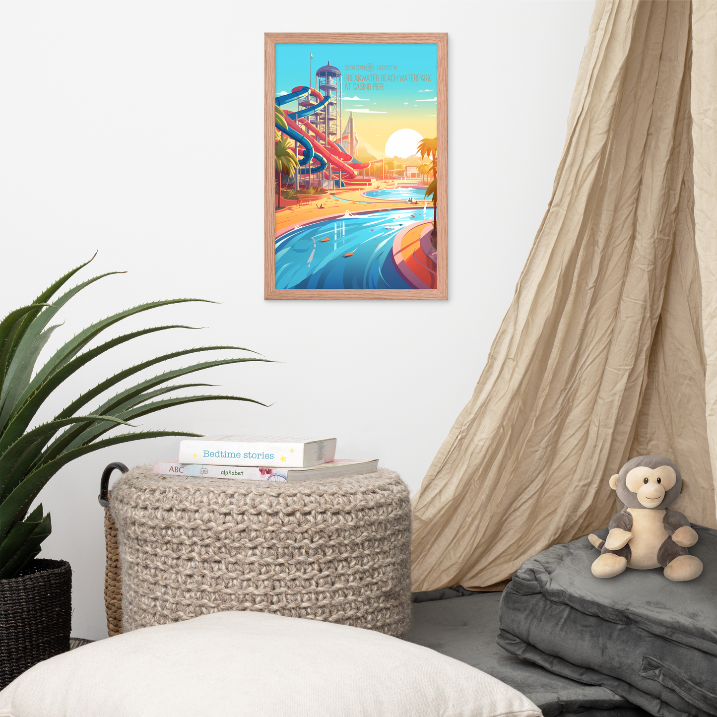 New Jersey - Breakwater Beach Water Park (Framed poster)