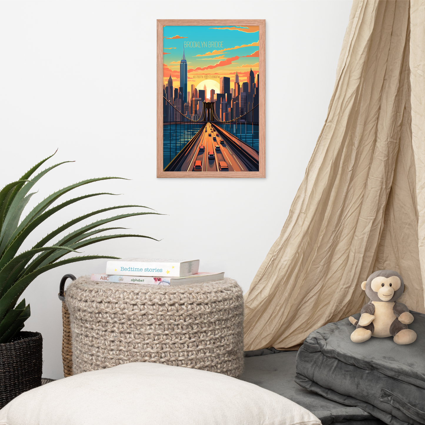 New York - Brooklyn Bridge (Framed poster)