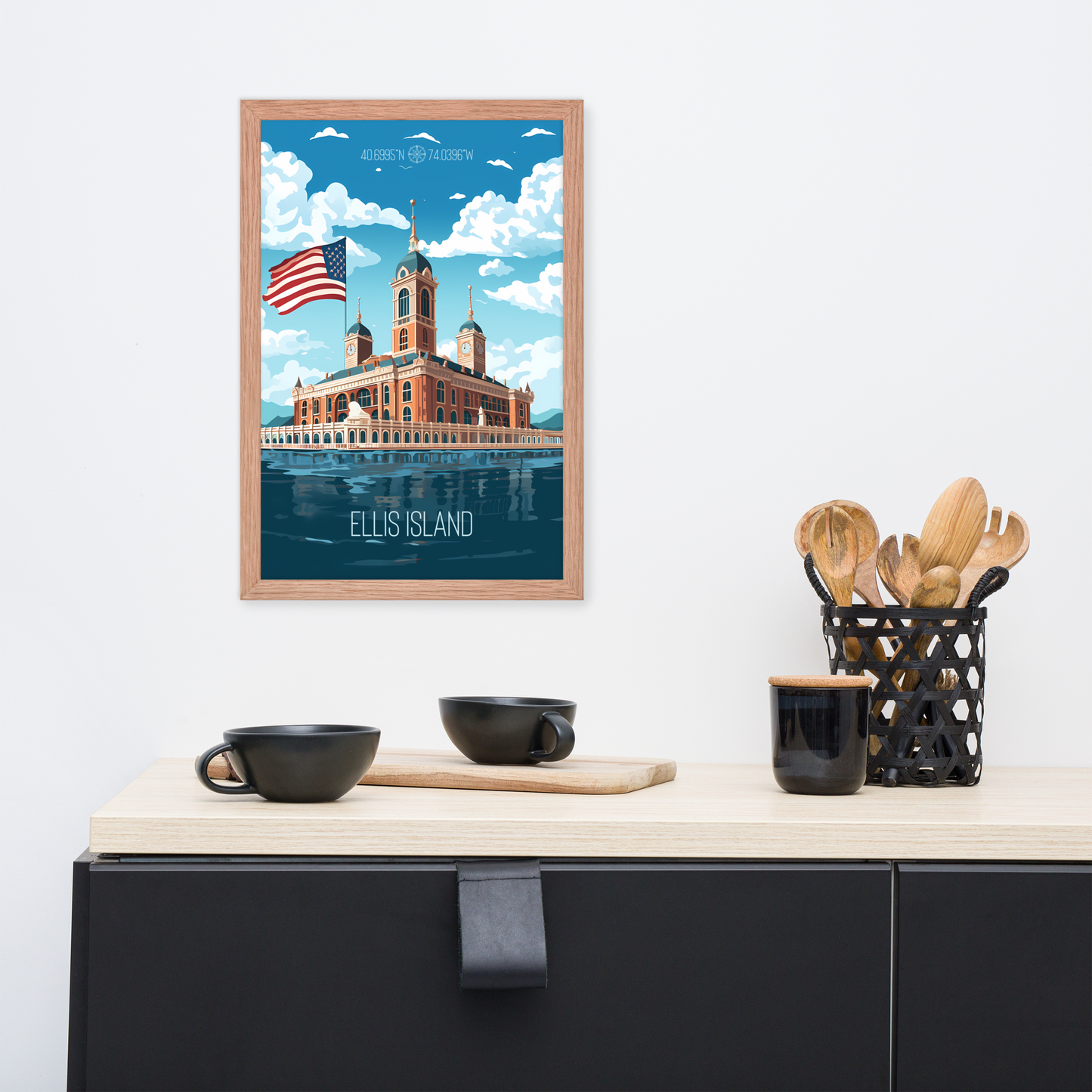 New York - Ellis Island (Framed poster)