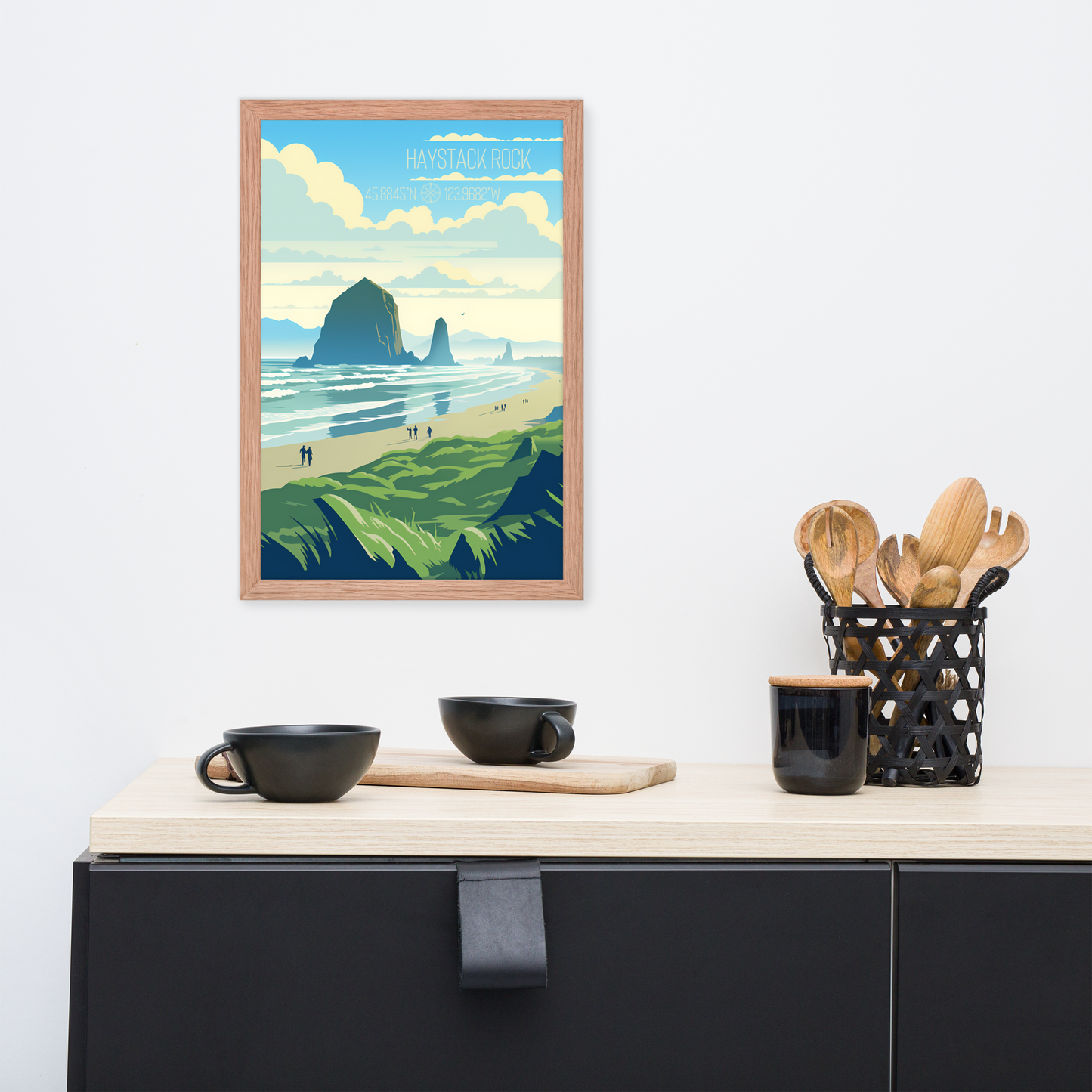 Oregon - Haystack Rock (Framed poster)