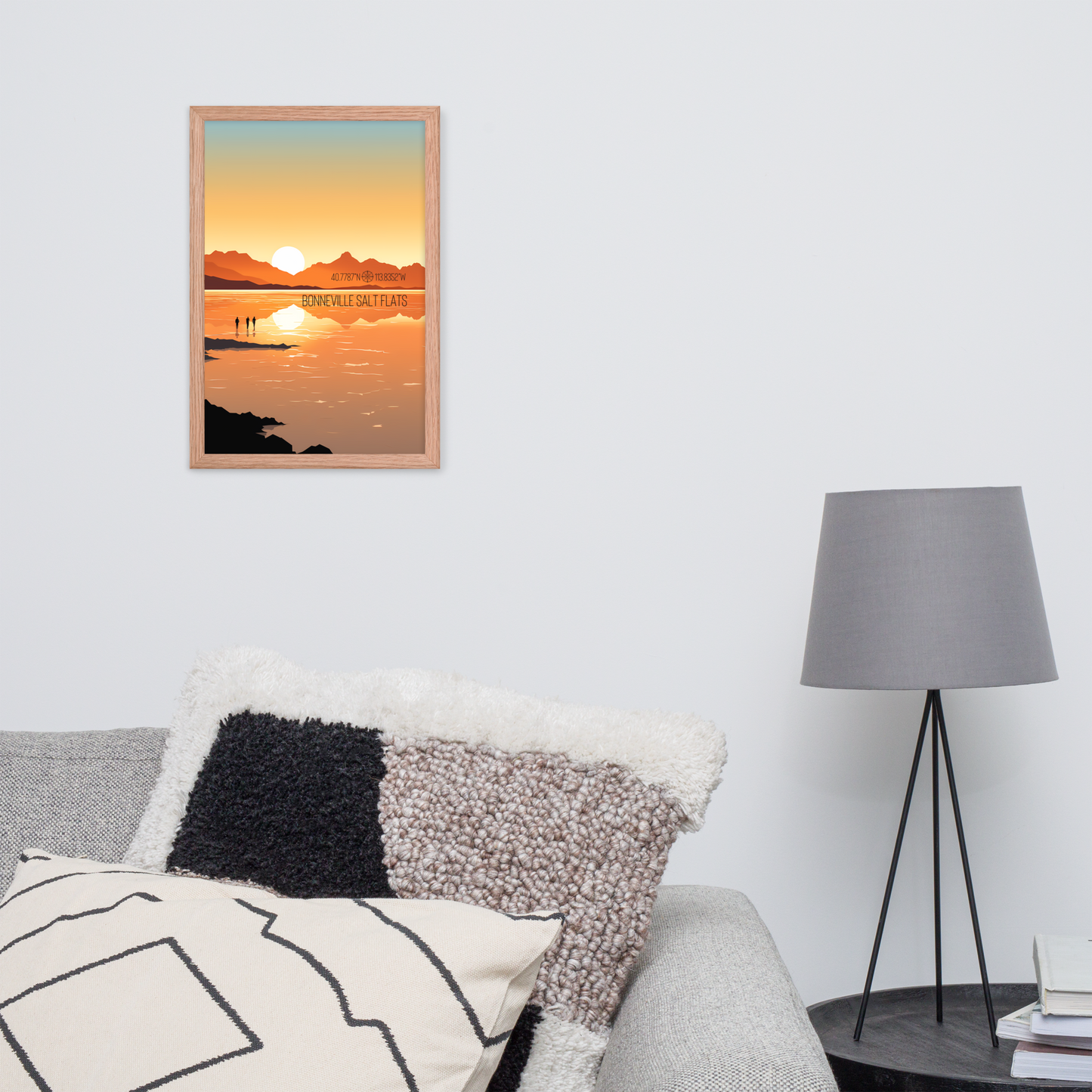 Utah - Bonneville Salt Flats (Framed poster)