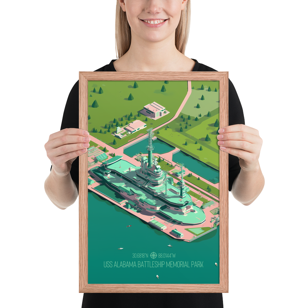 Alabama - USS Alabama Battleship Memorial Park (Framed Poster)