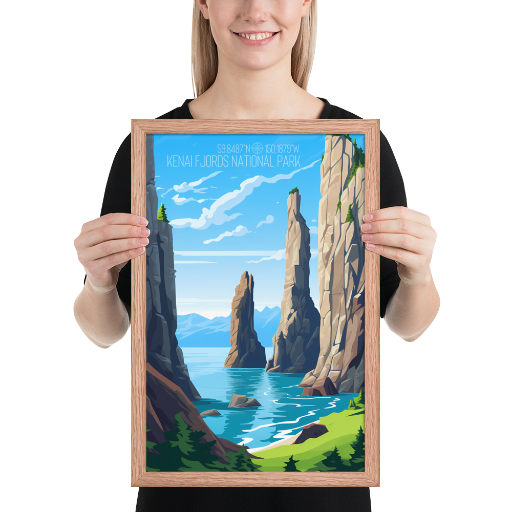 Alaska - Kenai Fjords National Park (Framed poster)