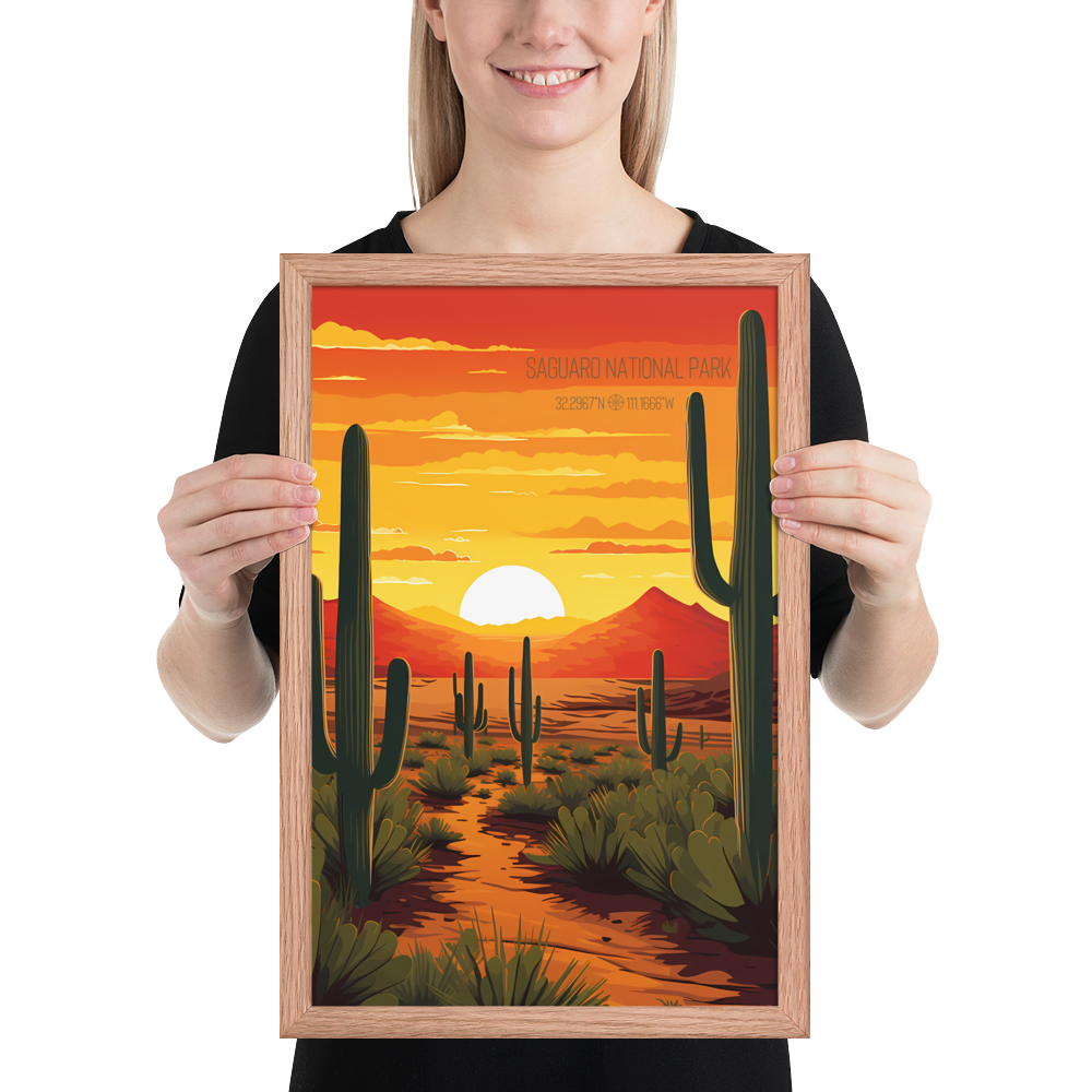 Arizona - Saguaro National Park (Framed poster)