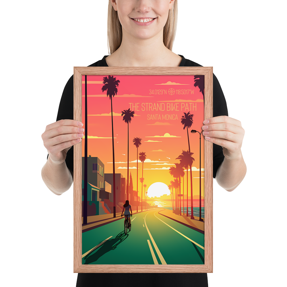 California - The Strand Bike Path - Santa Monica (Framed poster)