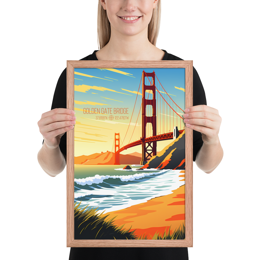 California - Golden Gate Bridge (Framed poster)