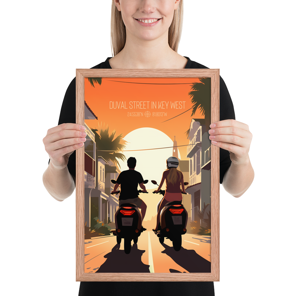 Florida - Duval Street Key west (Framed poster)