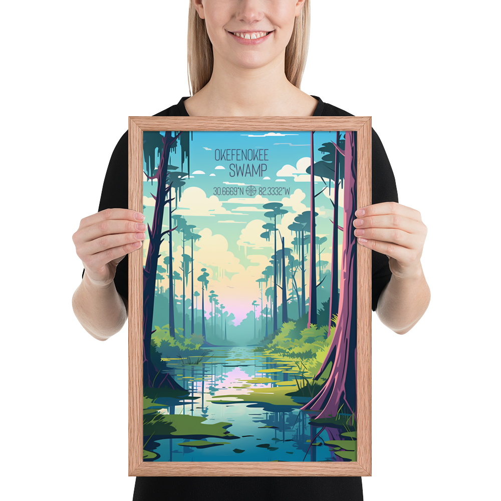 Georgia - Okefenokee Swamp (Framed poster)