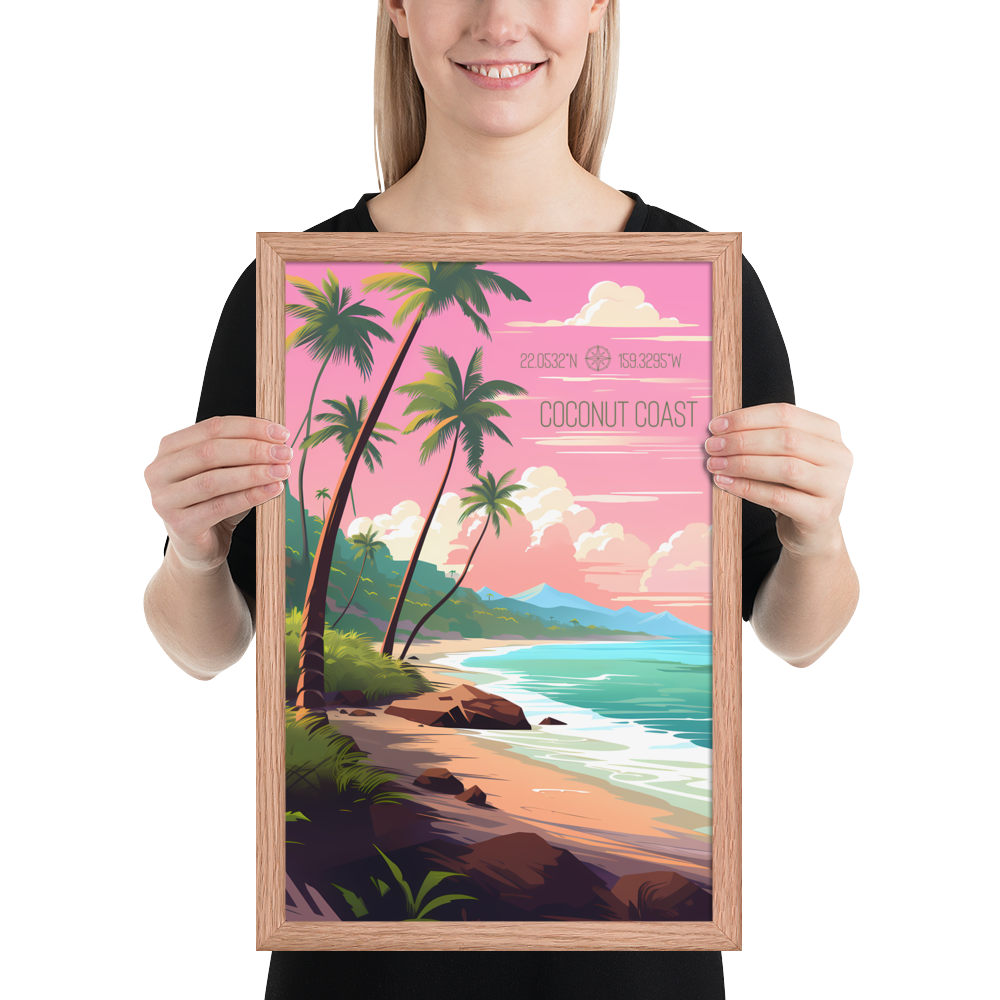 Hawaii - Coconut Coast (Framed poster)