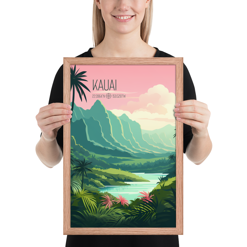 Hawaii - Kauai (Framed poster)