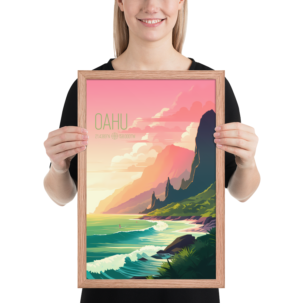 Hawaii - Oahu (Framed poster)