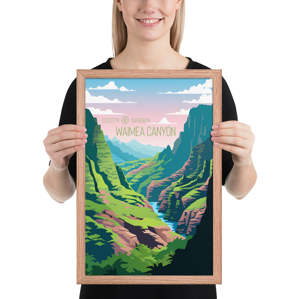 Hawaii - Waimea Canyon (Framed poster)