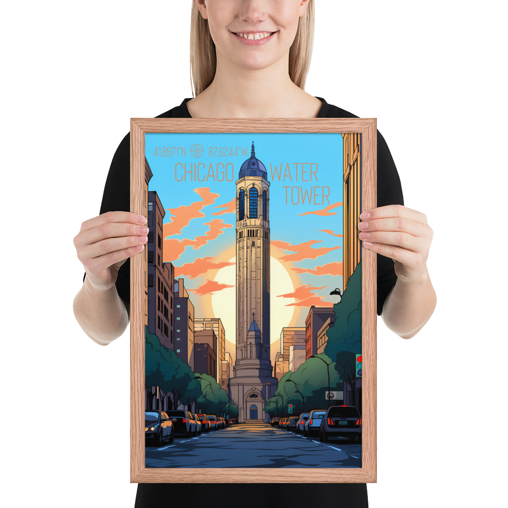 Illinois - Chicago Water Tower (Framed poster)