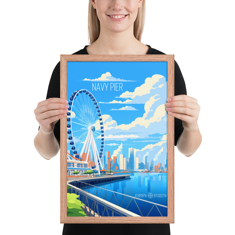 Illinois - Navy Pier (Framed poster)