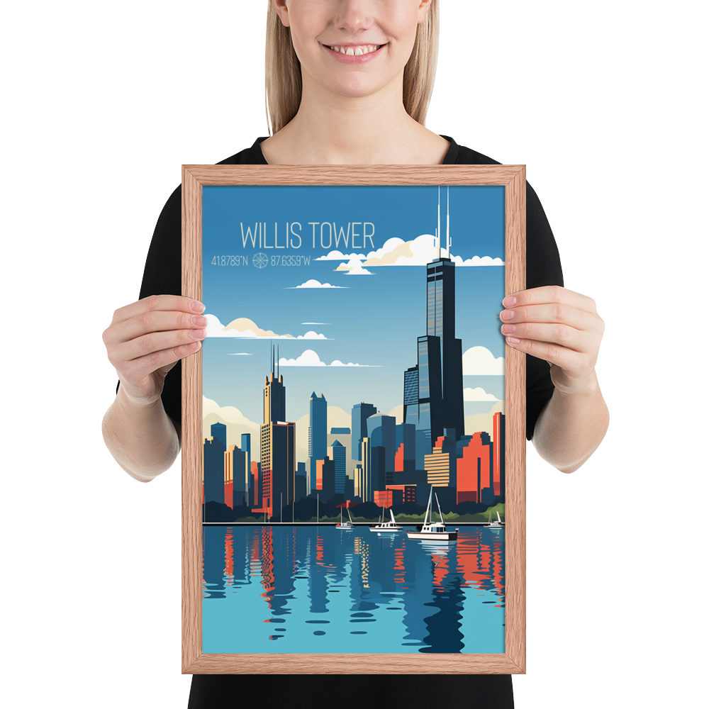 Illinois - Willis Tower (Framed poster)