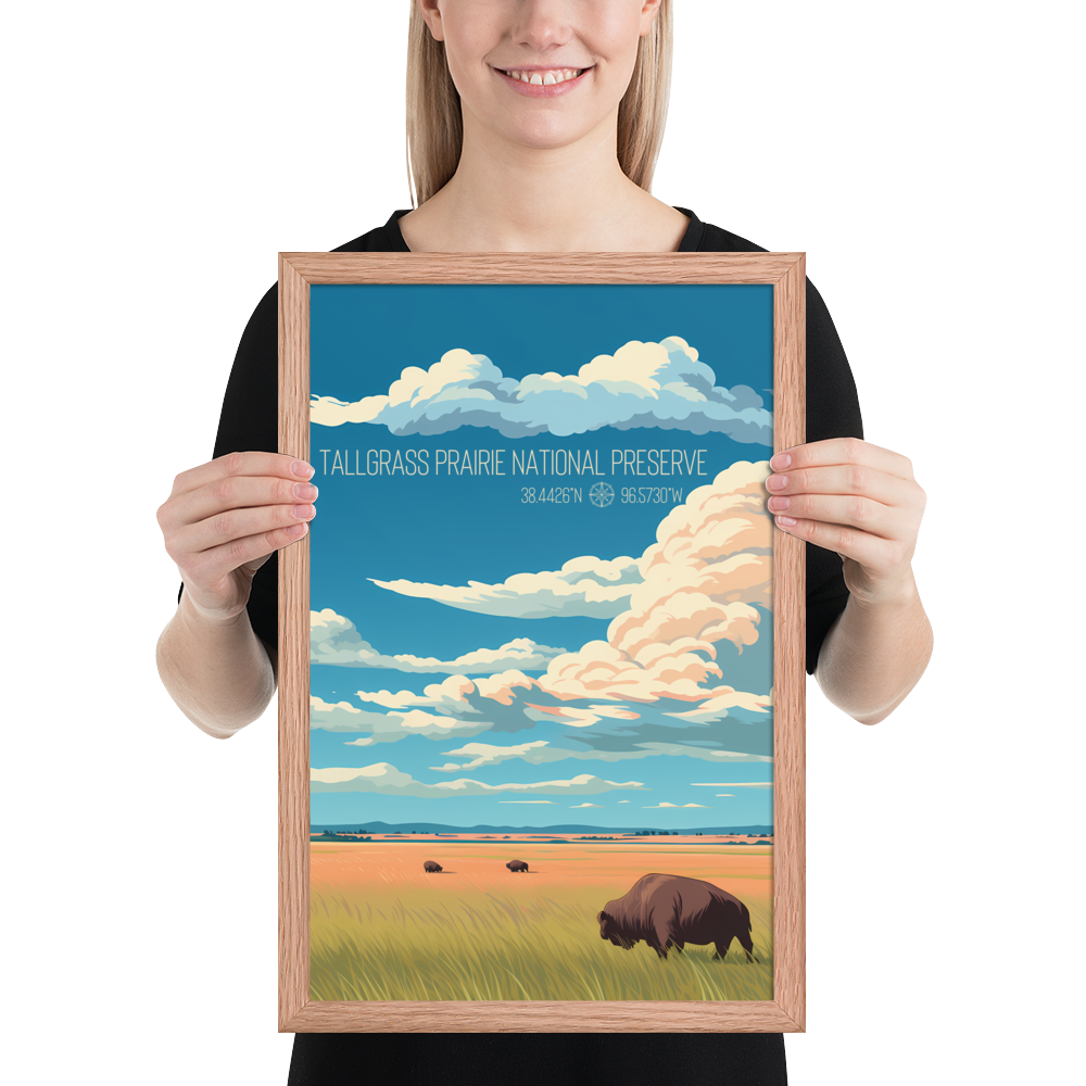 Kansas - Tallgrass Prairie National Preserve (Framed poster)