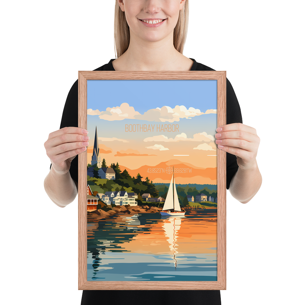 Maine - Boothbay Harbor (Framed poster)