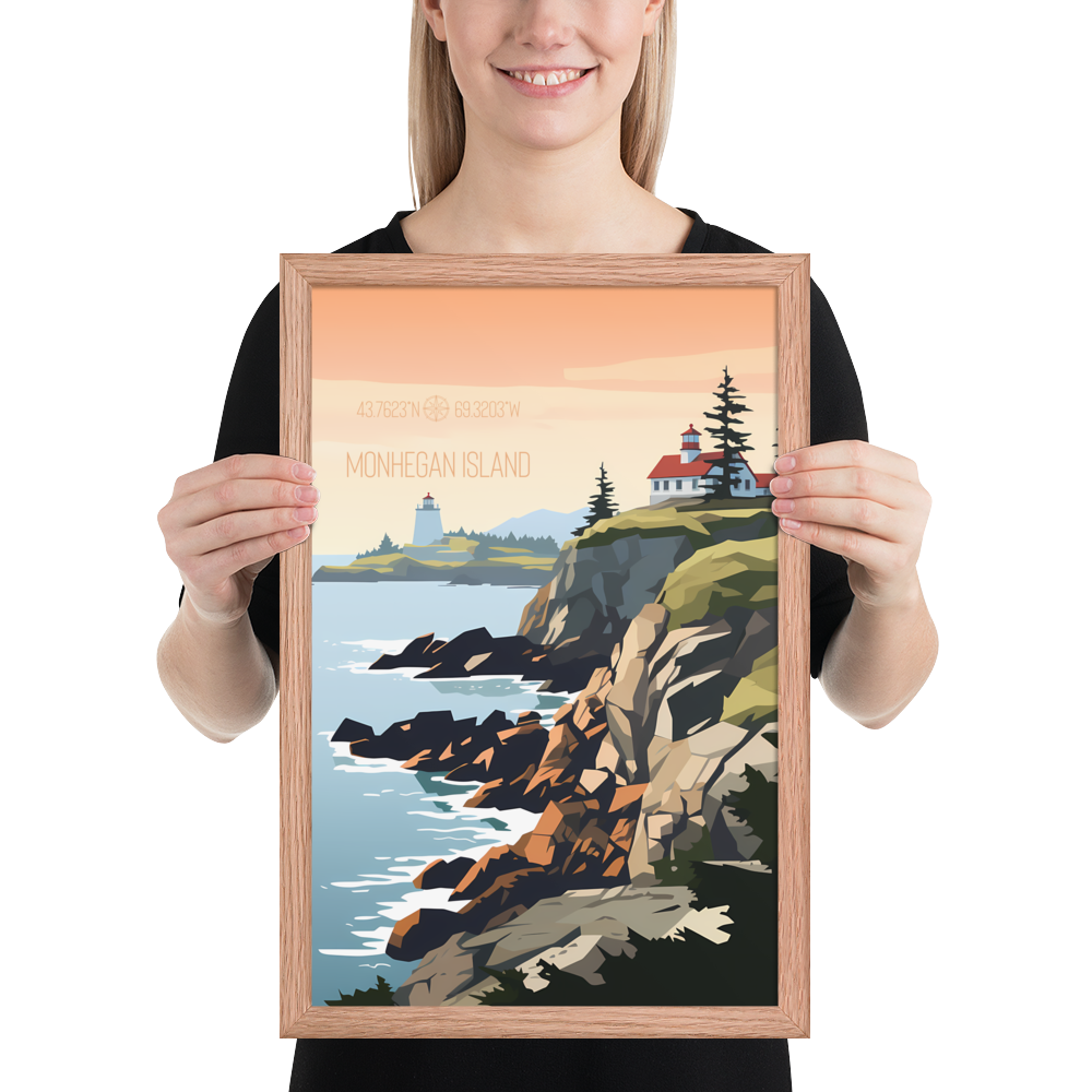 Maine - Monhegan Island (Framed poster)