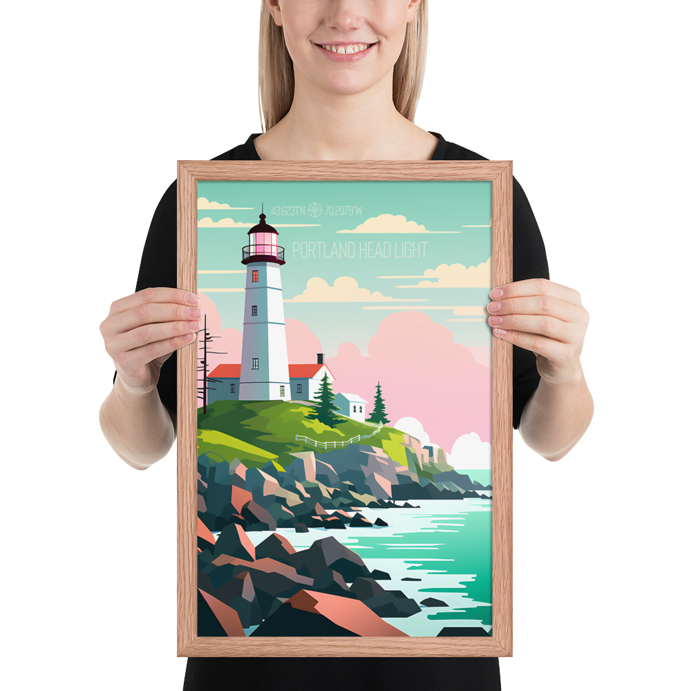 Maine - Portland Head Light (Framed poster)