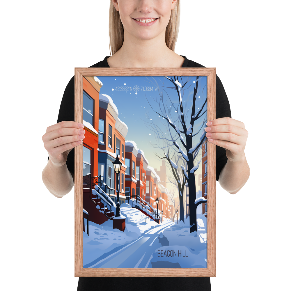 Massachusetts - Beacon Hill (Framed poster)