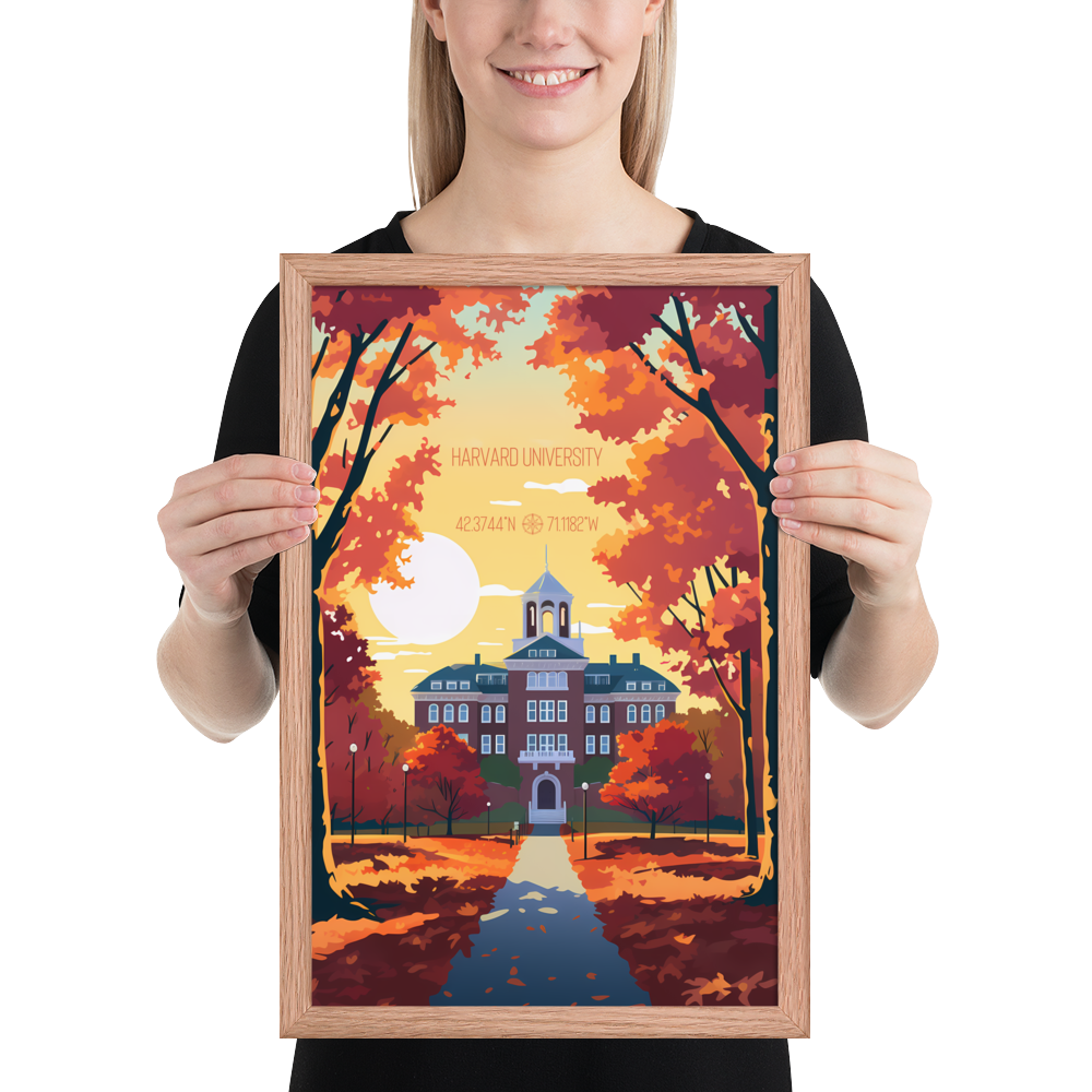 Massachusetts - Harvard University (Framed poster)