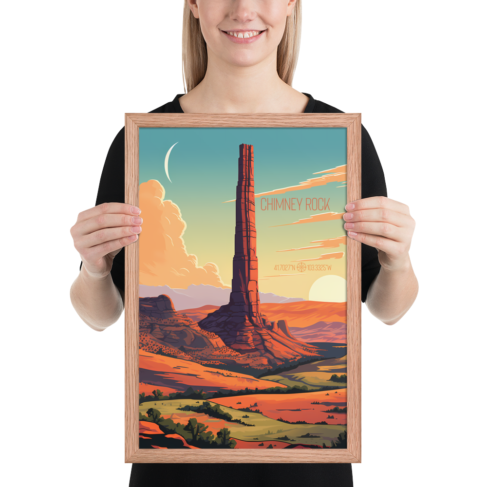 Nebraska - Chimney Rock (Framed poster)