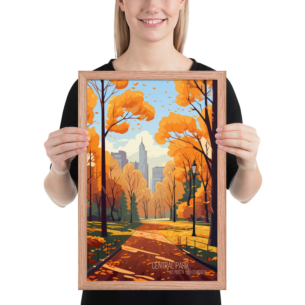 New York - Central Park Autumn (Framed poster)