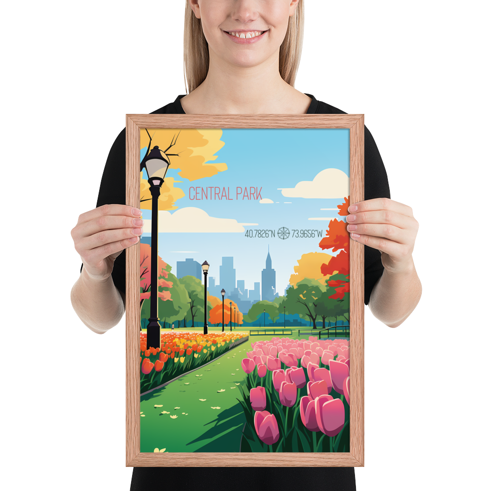 New York - Central Park Spring (Framed poster)