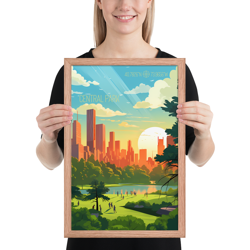 New York - Central Park Summer (Framed poster)