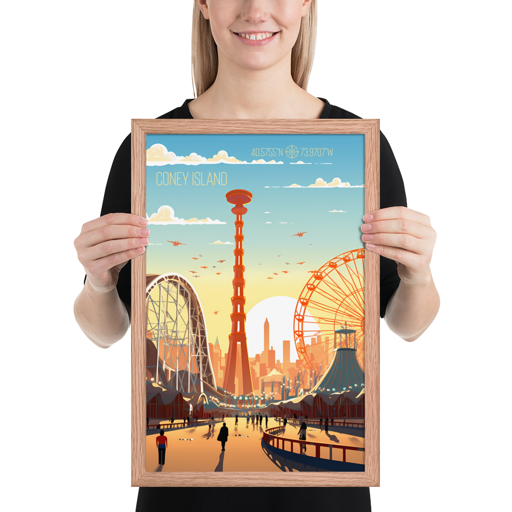 New York - Coney Island (Framed poster)