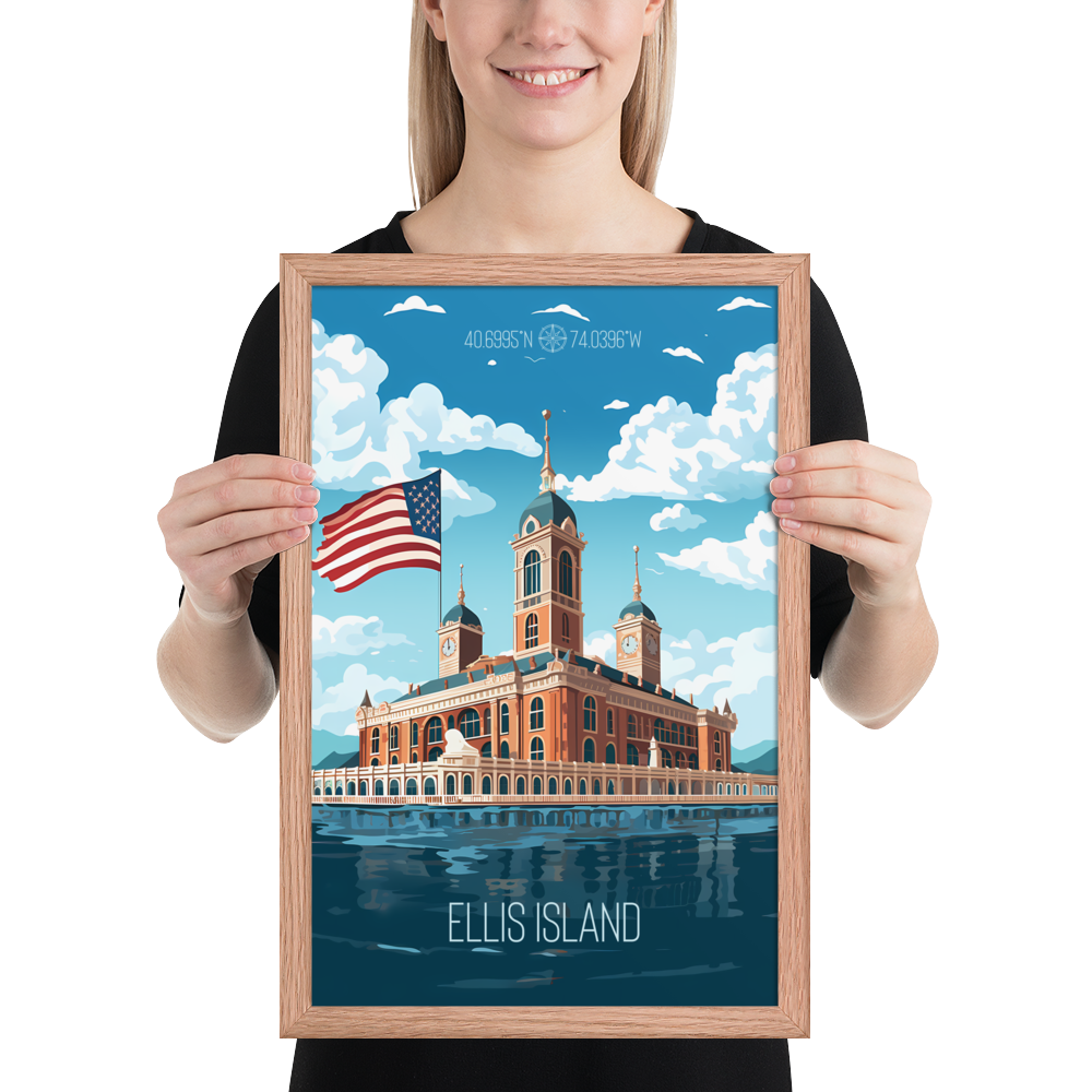 New York - Ellis Island (Framed poster)