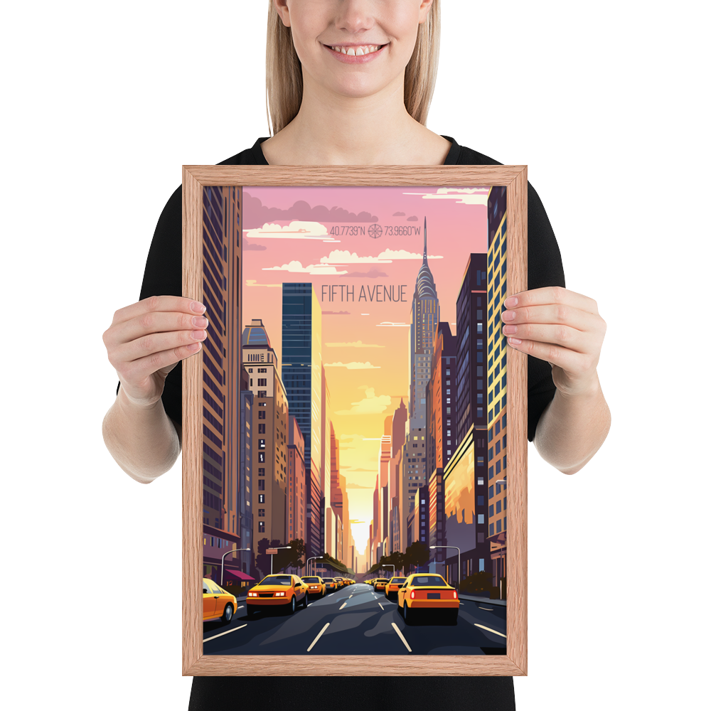 New York - Fifth Avenue (Framed poster)