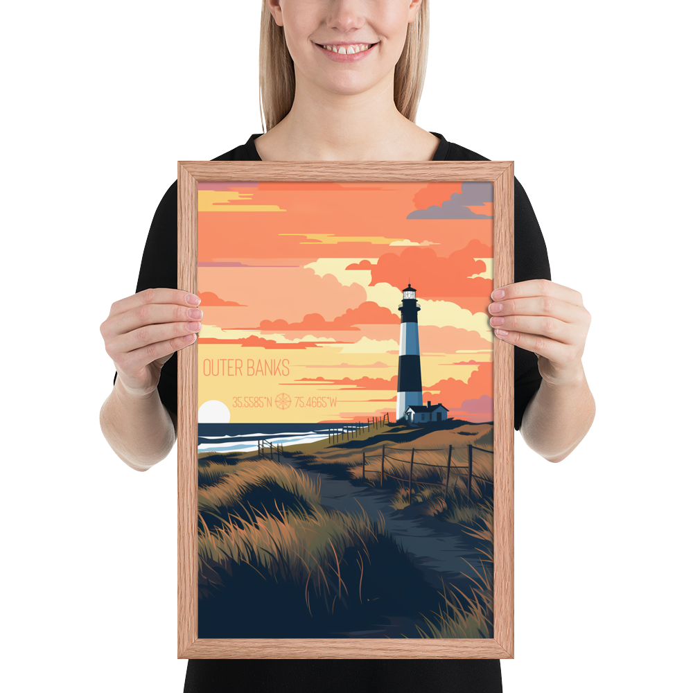 North Carolina - Outer Banks (Framed poster)