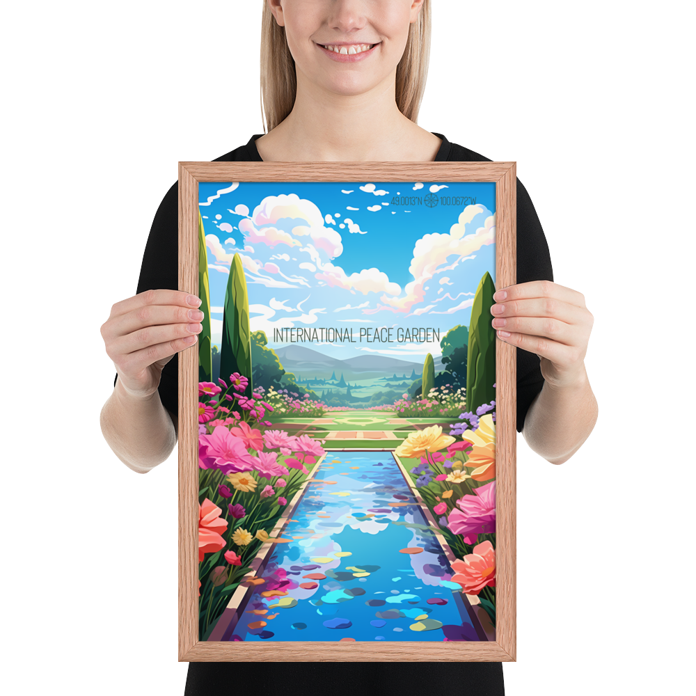 North Dakota - International Peace Garden (Framed poster)