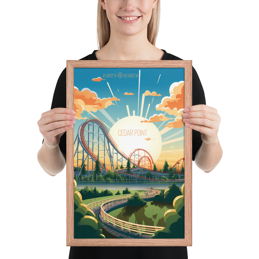 Ohio - Cedar Point Amusement Park (Framed poster)