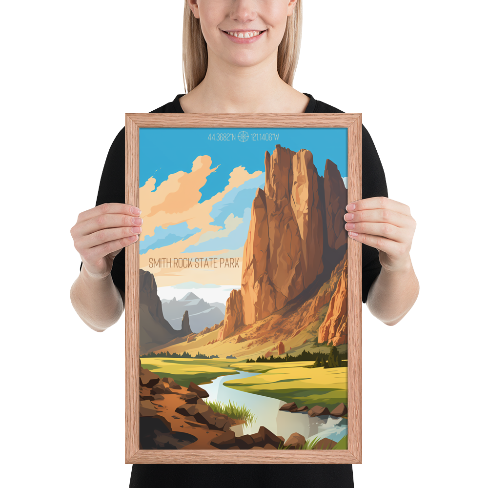 Oregon - Smith Rock State Park (Framed poster)