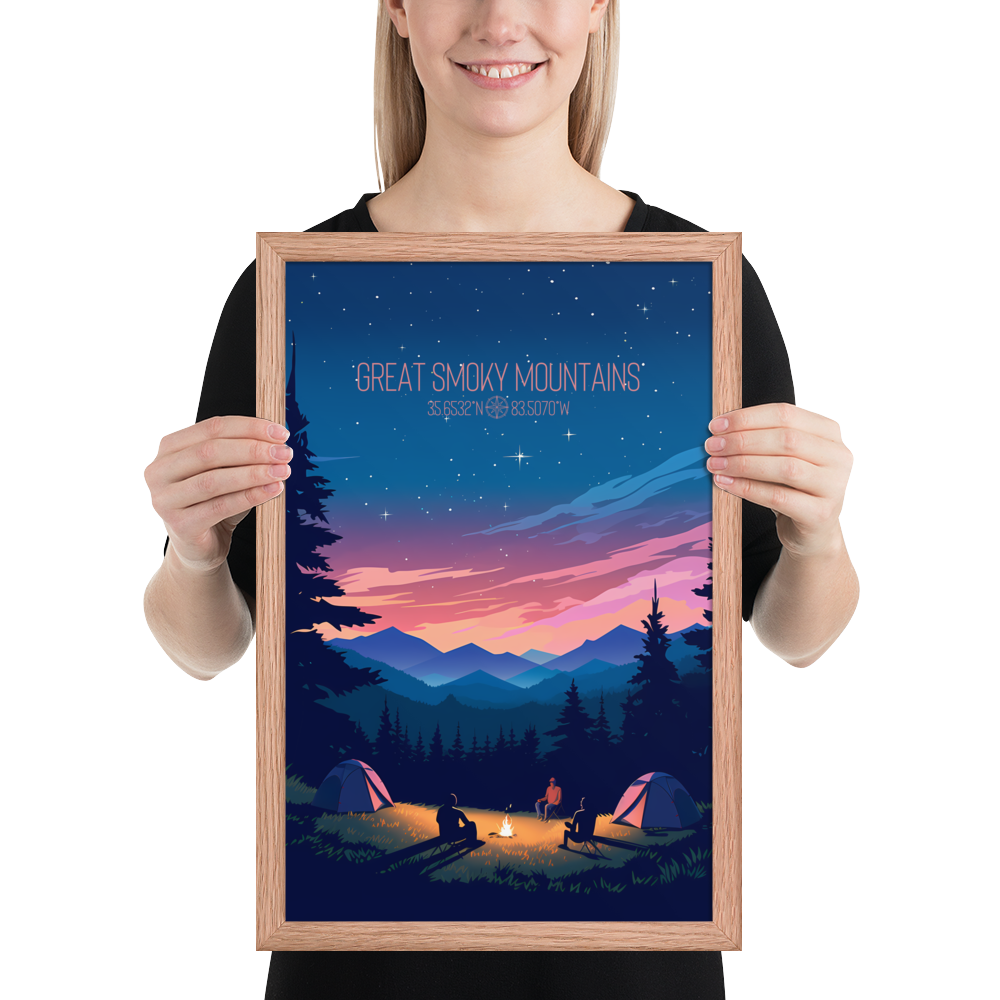 Tennessee - Great Smoky Mountains National Park (Framed poster)