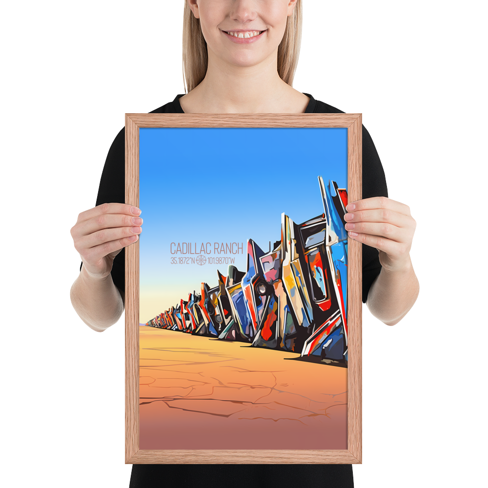 Texas - Cadillac Ranch (Framed poster)