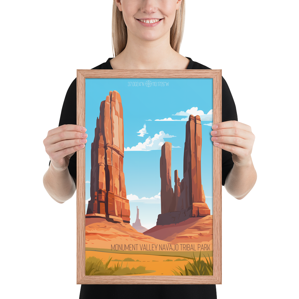 Utah - Monument Valley Navajo Tribal Park (Framed poster)