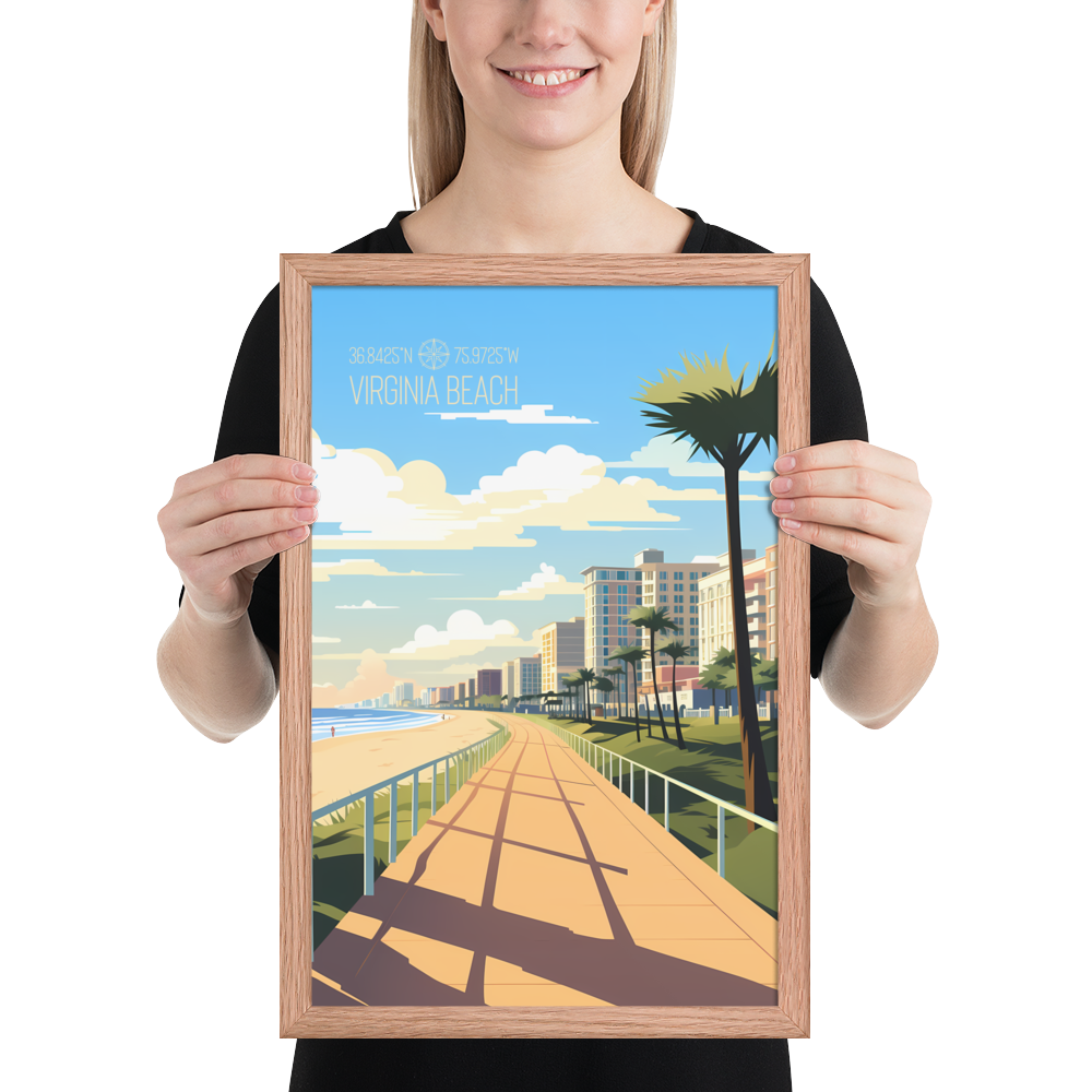 Virginia - Virginia Beach (Framed poster)