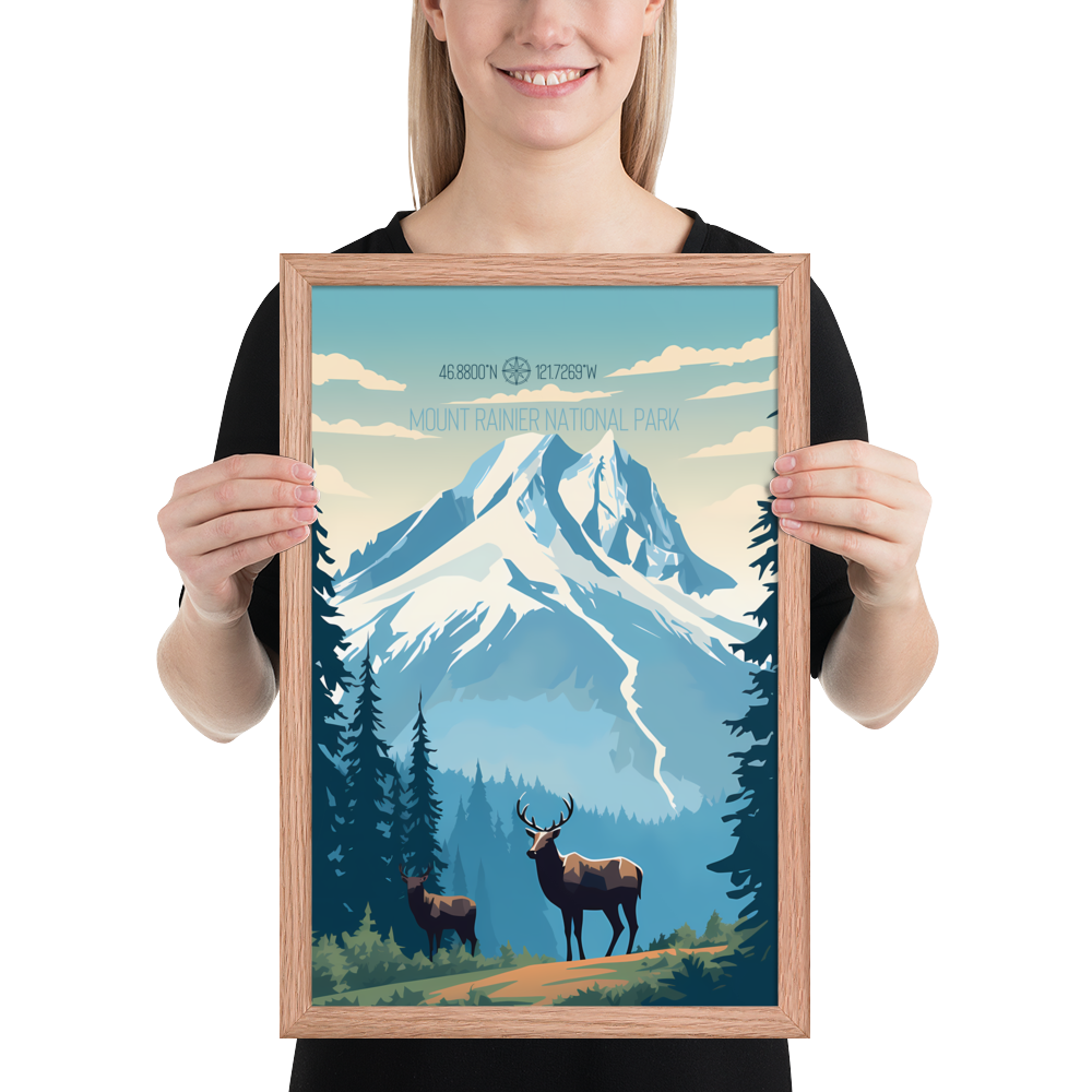 Washington - Mount Rainier National Park (Framed poster)