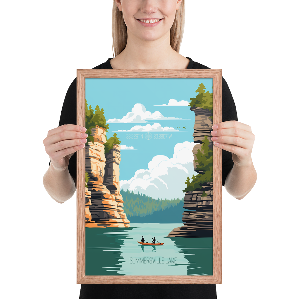 West Virginia - Summersville Lake (Framed poster)